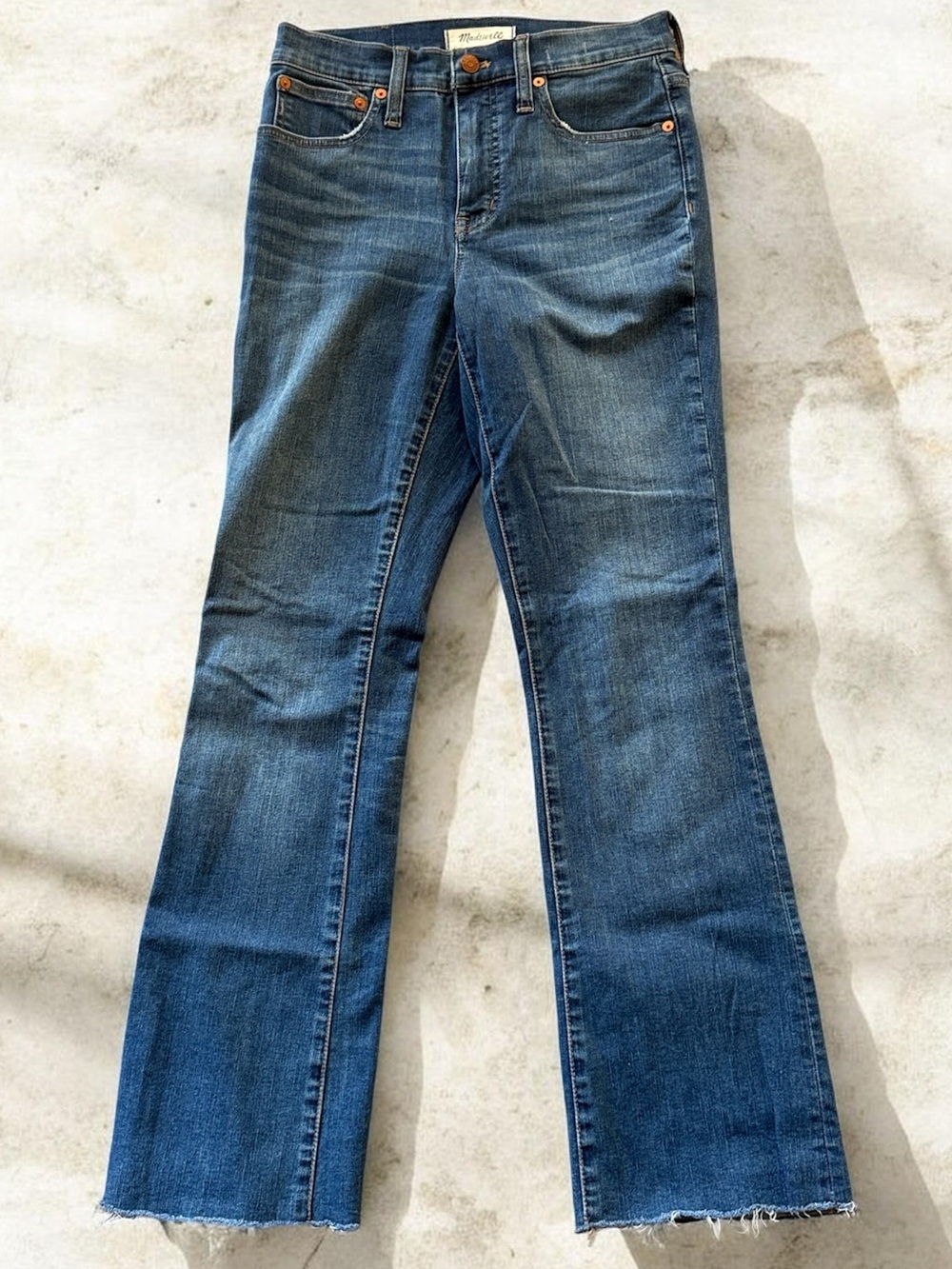 Madewell Women's Cali Demi-Boot Medium Blue Flare Jeans!